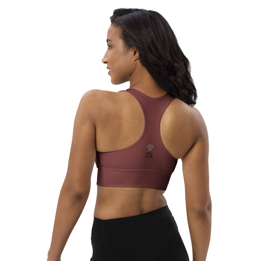 ZIX Wear Dames Recycled Longline Sport - BH Bordeaux Rood - Duurzame Sportbeha - ZIX Wear