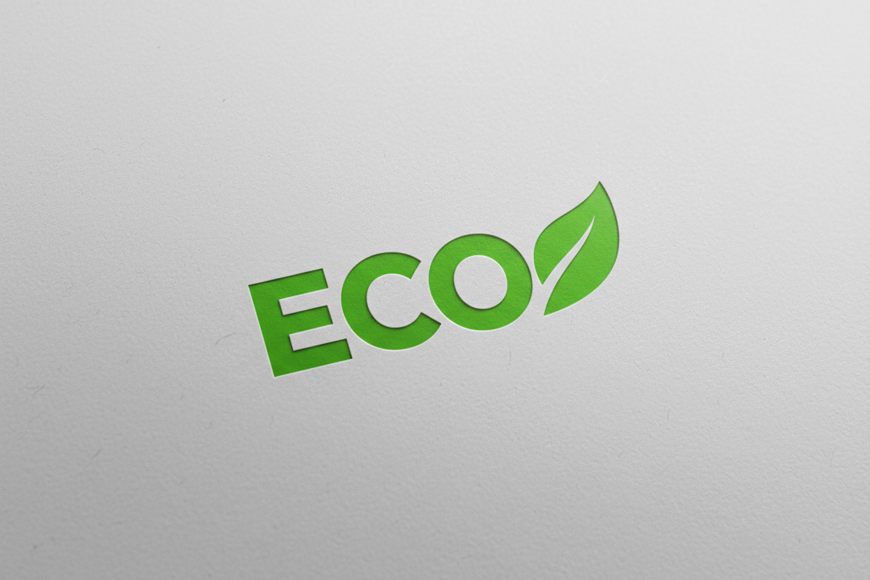 eco in groene letters met een leaf erbij