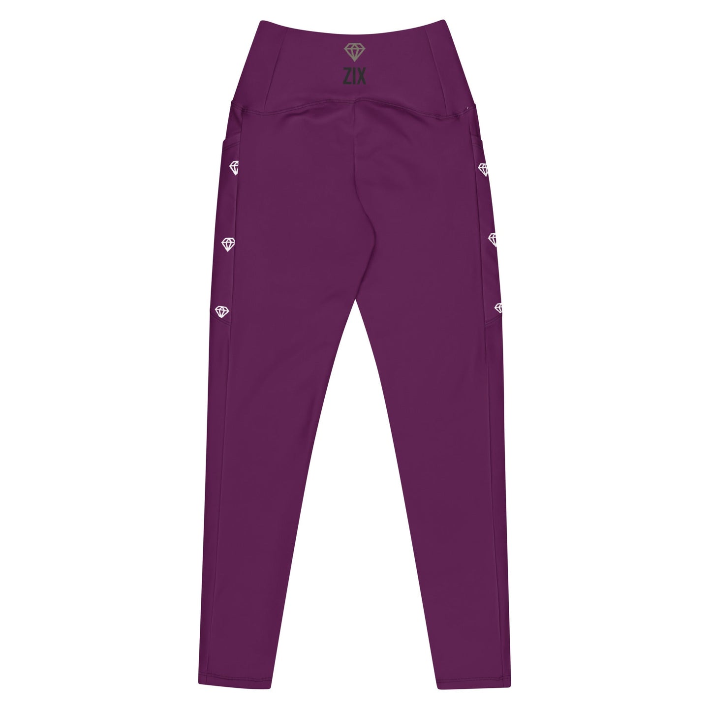 ZIX Wear Dames Legging met Gekruiste Taille Paars - Trendy Sportlegging met Zakken - ZIX Wear