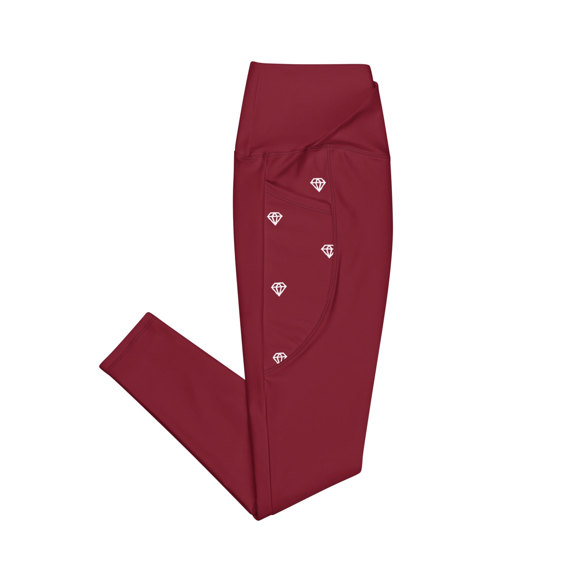 ZIX Wear Dames Legging met Gekruiste Taille Rood - Trendy Sportlegging met Zakken - ZIX Wear
